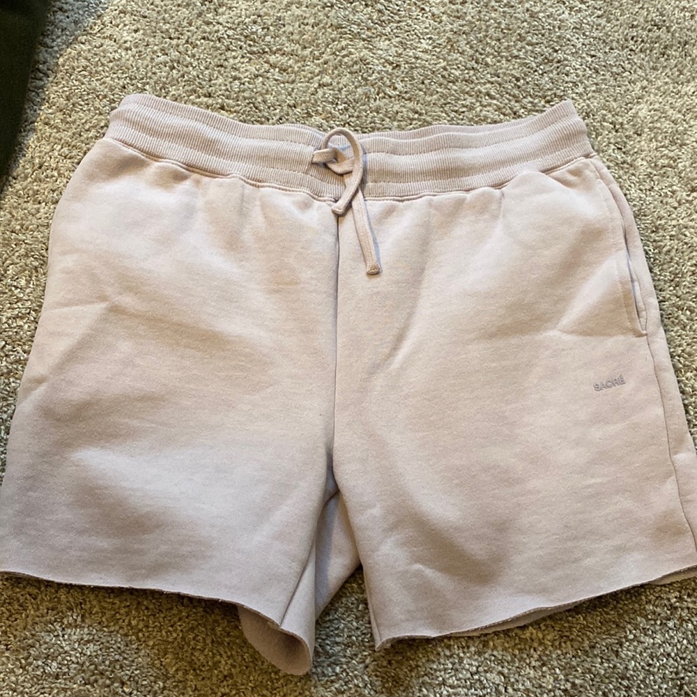 Lavender Sacre womens sweat shorts
